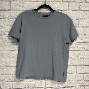 French Connection Textured Blue T-Shirt Medium